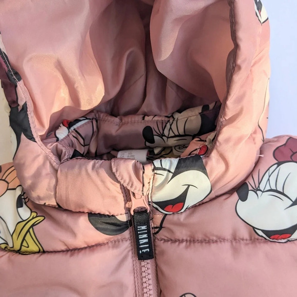 Baby Girls H&M Minnie Mouse Patterned Puffer Jacket - Picture 4 of 10